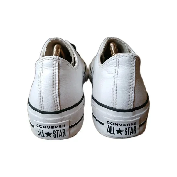 Converse Chuck Taylor All Star Clean White Leather Platform 561680C Sz 8.5 #1383 - Picture 4 of 13